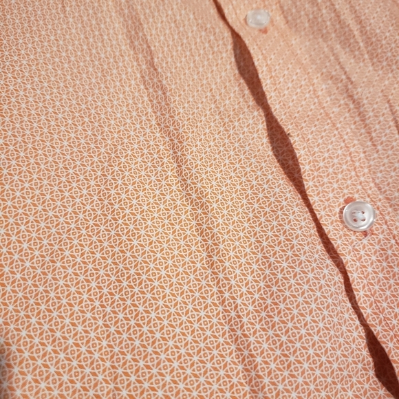 Cody James Peach Patterned Western Short Sleeve Button Down Shirt Small - Picture 5 of 6